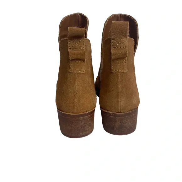 Lulus x Matisse Pacey Tan Suede Leather Cutout Ankle Booties 7M - Picture 5 of 10